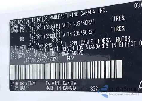 2023 Lexus Rx 350 F Sport Handling z USA, uszkodzony, nr VIN 2T2BAMCAXPC017921